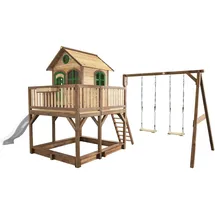 Axi Spielhaus Liam mit Doppelschaukel 1,18 m Braun-Grün