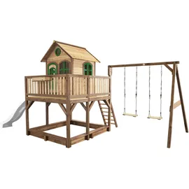 Axi Spielhaus Liam mit Doppelschaukel 1,18 m Braun-Grün