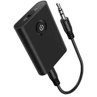 Novzep Zigarettenanzünder-Verteiler Bluetooth 5.0 Sender & Empfänger, kabelloser Audio-Transmitter Adapter schwarz