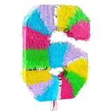 Pinata Zahl 6 bunt pastell