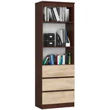 Akord Büroschrank 60 x 180 x 35 cm Wenge/Sonoma Eiche