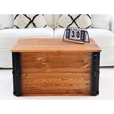 Truhe Couchtisch Holz massiv Wohnzimmertisch Truhentisch Kiste vintage shabby