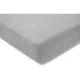 Estella Spannbettlaken Samt-Velours 200 x 200 cm platin