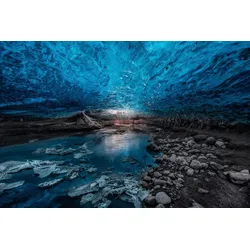 Fototapete PAPERMOON "Photo-Art JAVIER DE LA, EISHÖHLE", bunt, B:3,00m L:2,23m, Vlies, Tapeten