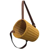 KiBcsLic PP Rustikaler Korb Rucksack Handgemachter Picknickkorb mit Schultergurten Vielseitig