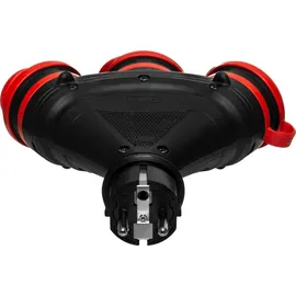 Plastrol Schuko-Steckdose 3-fach Schwarz-Rot