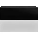 [en.casa] Wandregal Oslo 2er Set 46x30x15cm Weiß und Schwarz Hochglanz