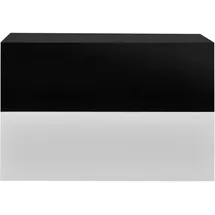 [en.casa] Wandregal Oslo 2er Set 46x30x15cm Weiß und Schwarz Hochglanz