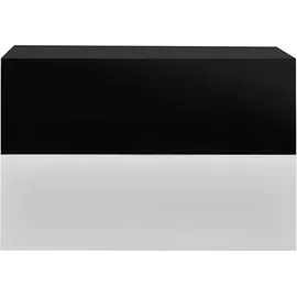 [en.casa] Wandregal Oslo 2er Set 46x30x15cm Weiß und Schwarz Hochglanz