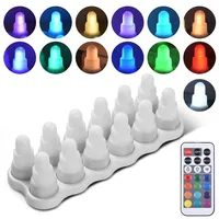 Wiederaufladbare, Flammenlose Led-kerzen Mit Fernbedienung, 12 Stück, 13 Farben, 7 Helligkeitsstufen, 4 Modi (13 Farben)
