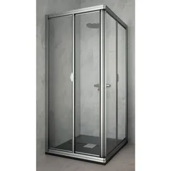 Doccia Dublin Duschkabinen Eck-Abtrennung mit zwei Falttüren, bis 160cm, H:bis 200cm, RAL-Farbe, Carglass