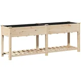 vidaXL Pflanzkasten mit Regal Beige 203 x 53 x 76,5 cm Massivholz Tanne