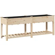 vidaXL Pflanzkasten mit Regal Beige 203 x 53 x 76,5 cm Massivholz Tanne