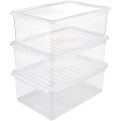 Keeeper - Set mit 3 Aufbewahrungsboxen 11L Transparent, Kollektion Bea