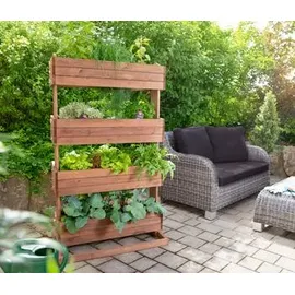 hecht International Hochbeet Cube 4 82 x 50 x 145 cm Braun