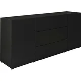 INOSIGN Sideboard »BERLIN«, Moderne grifflose Kommode Breite 150 cm, 4 Schubkästen/ 2 Türen schwarz