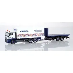 HERPA 310918 1:87 MAN TGS L Wechselkoffer-LKW mit Hänger und Flat 