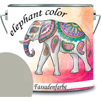 elephant color hochwertige Fassadenfarbe auf Silikonharz Sockelfarbe Betonfarbe (2 L, RAL 7032 - Kieselgrau)