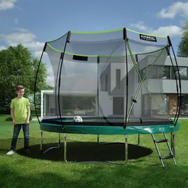 Kinetic Sports Bungee Safety Elite Gartentrampolin mit AirMAXX Technologie 244 cm dunkelgrün/silber