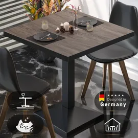 GGM Möbel BPA | Bistro Tisch | Quadratisch | Schwarzer Rand | 60 x 60 x 78,5 cm | Light Wenge / Schwarz