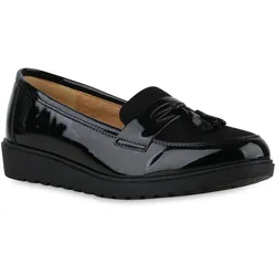 Damen Loafers in Schwarz Lack