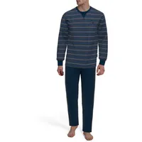 Tom Tailor Schlafanzug »Rhodos« Langarm, Rundhalsausschnitt, gestreift, basic, Baumwolle,