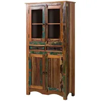 Massivmoebel24 - Vitrine Altholz 90x40x180 mehrfarbig lackiert NATURE of