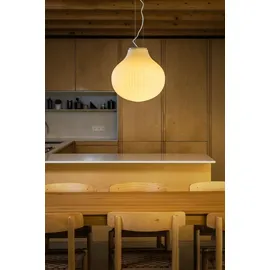 Lorefar Isabelle 1-flg. 40 cm rund/Glas/Metall/weiß