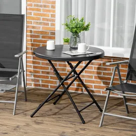 Okwish Gartentisch Klapptisch Ø 80 x 73 cm Dunkelgrau