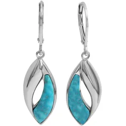 Paar Ohrhänger FIRETTI "Schmuck Geschenk Silber 925 Ohrschmuck Patentbrisur Edelstein", bunt (silberfarben, türkis, türkis), Ohrringe, Damen, Silber 925 (Sterlingsilber), mit Türkis