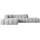 altdecor Ecksofa in L-Form Corner Sofa Bett Eckcouch Couch Wohnlandschaft Cauchsofa Olea-L2-309x190x70 cm Grau