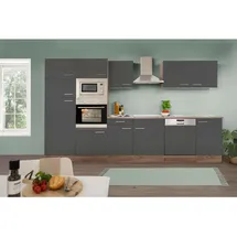 Respekta Küchenzeile 340 cm Grau Eiche