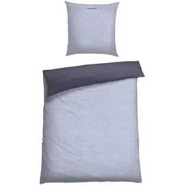 SCHIESSER Doubleface Renforcé hellblau/marine 135 x 200 cm + 80 x 80 cm