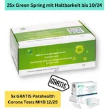 25x Greenspring SARS-CoV-2 COVID-19 Antigen Haltbarkeit 10/2024 Schnelltest Test | CE 2934 | Test Laien | 5x GRATIS PARAHEALTH Tests MHD 12/25