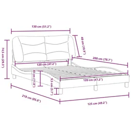 vidaXL Bettgestell mit LED ohne Matratze "Hvar" Braun 120x200 cm