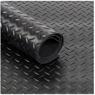 etm Gummimatte Tränenblech – rutschfest, robust & wetterfest, Gummimatte Meterware, 3 mm Stärke, für Innen & Außen, 150x50 cm, SBR-Gummi schwarz 150 cm x 50 cm x 3 mm