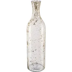 Tischvase CREATIV HOME "Dekovase Marble Finish", braun (transparent, hellbraun), H:34cm Ø:9cm, Glas, Vasen, in Flaschenform, mit Farbakzenten