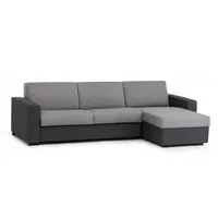 Dmora Dabala Schlafsofa, Ecksofa, Made in Italy, Sofa mit drehbarer Öffnung, mit umkehrbarer Aufbewahrungshalbinsel, 260x95x90 cm, Grau und Anthrazit