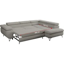 MKS Meble Ecksofa Boucle 3-Sitzer Grau