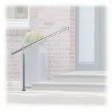 Relaxdays Treppengeländer Edelstahl, für Drinnen und Draußen, 150 x 80 cm, mit Wandhaltern+Metalldübeln, Silber