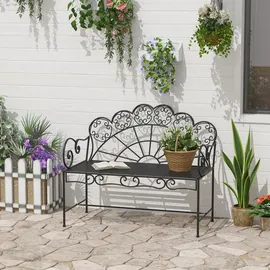 Outsunny Gartenbank 107 x 56 x 92 cm Schwarz
