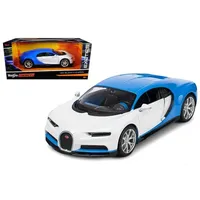 MAISTO 1: 24-Exotics-Bugatti Chiron (blau/weiß) Druckguss