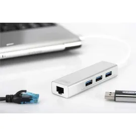 Digitus DA-70250-1 USB 3.0 3-Port Hub & Gigabit LAN-Adapter