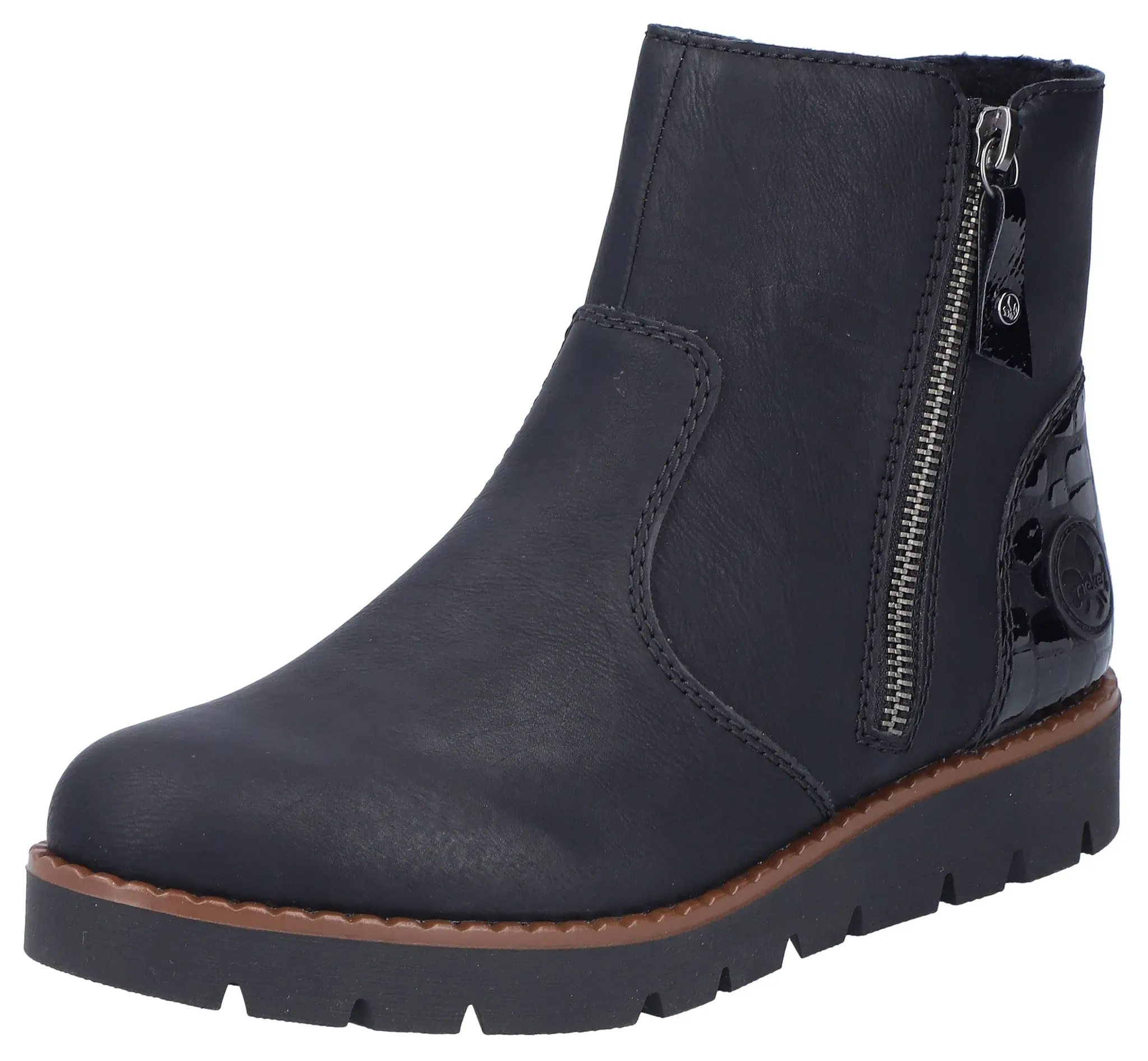 Rieker Schlupfboots, Stiefelette, Casual-Boots, mit Innenreißverschluss Rieker schwarz 42