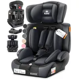 KIDIZ® Autokindersitz Kinderautositz Gruppe 1+2+3 9-36 kg 5-Punkt-Sicherheitsgurt, Autositz, Kindersitz, Einstellbare Kopfstütze (Anthrazit, Kinderautositz)