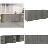 Vidaxl - Gartenschrank Grau 198x55,5x80 cm Poly Rattan - Gartenschrank - Outdoor Möbel - Stauraum - Wetterfest - Poly Rattan - Home & Living