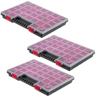 Kadax Organizer, Werkzeugkasten aus Kunststoff, mit Deckel, 40 X 30 Cm, 3 Stück)