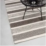 rug n' roll Wollteppich 2-Seitiger Skandi, modern, flachgewebe, strapazierfähig, handgewebt, Rechteckig grau 55 cm x 80 cm
