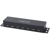 Logilink Wallmount USB-Hub, 7x USB-A 2.0, USB-B 2.0 [Buchse] (UA0148)