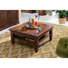 Massivmoebel24 Couchtisch OXFORD Braun Akazie 85 x 85 x 45 cm